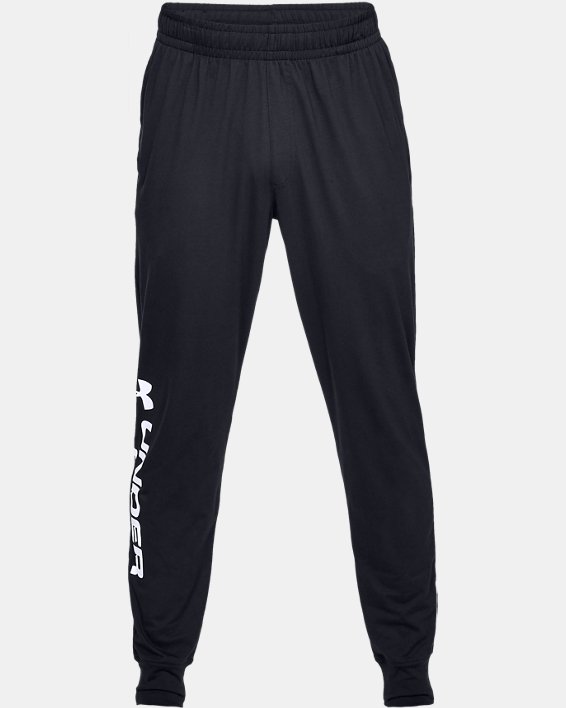 Men's UA Sportstyle Cotton Graphic Joggers in Black image number 3